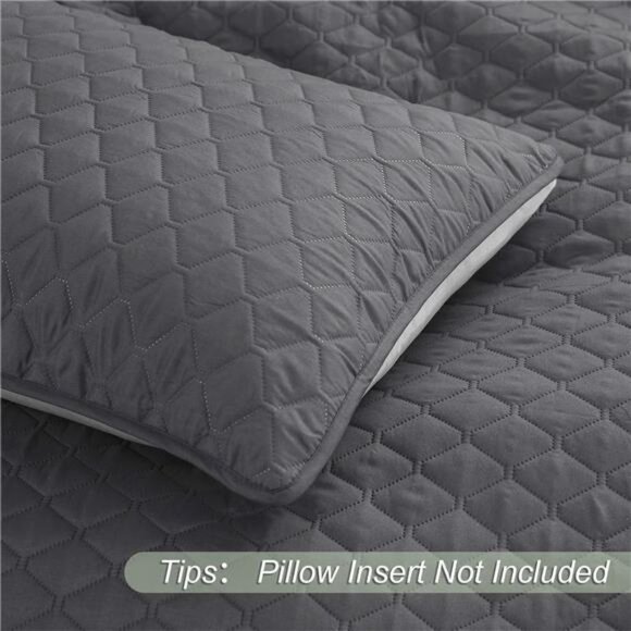 Ultrasonic Reversible Full Queen Quilt Bedding Set with Pillow - Picture 5 of 14